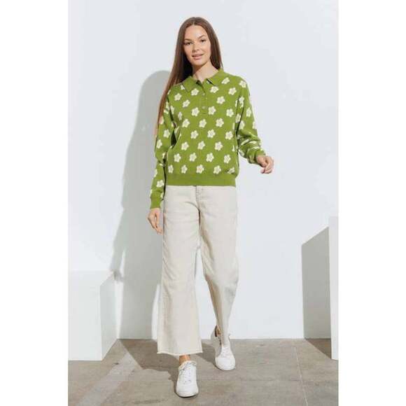 Floral Print Sweater Knit Top - Picture 1 of 7